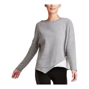 Alala Exhale Asymmetrical Drop Shoulder Sweatshirt in Gray Casual Women's Medium